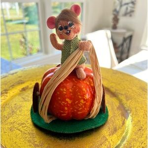 Annalee 3" Pumpkin Cart Mouse 2013 - 350013. BNIP